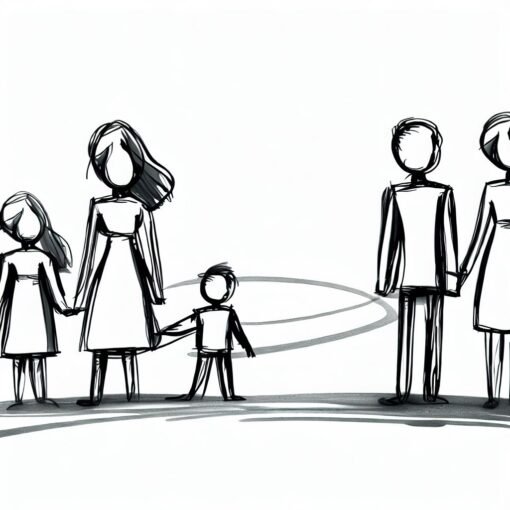 Una famiglia di genitori divorziati