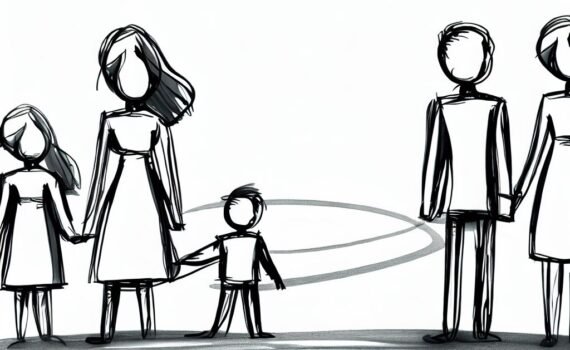 Una famiglia di genitori divorziati